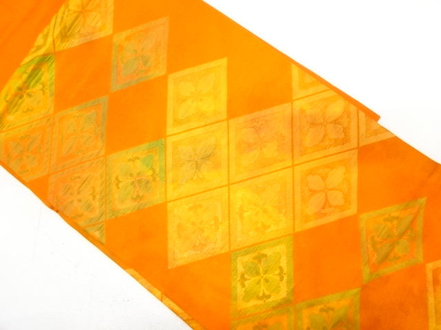 花菱模様織り出し　名古屋帯